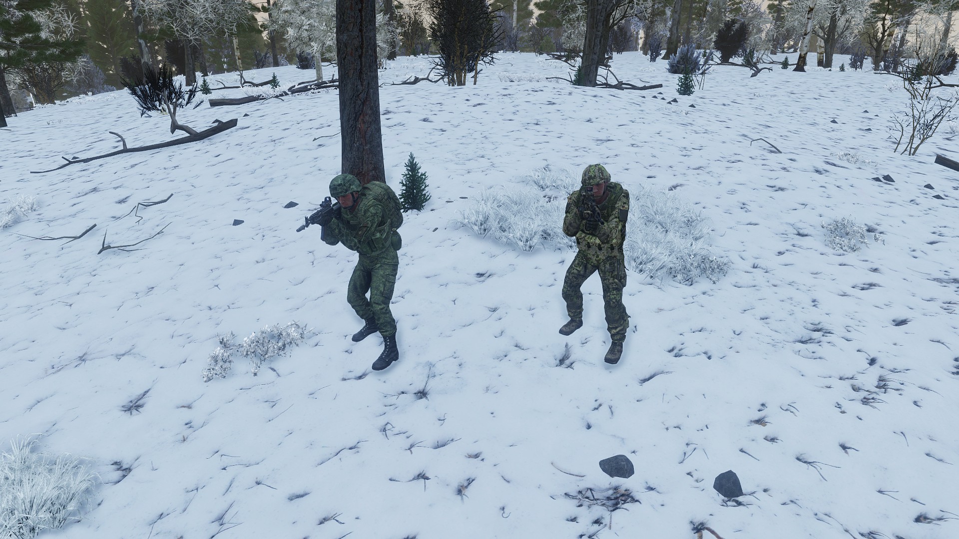Uniforms into snow